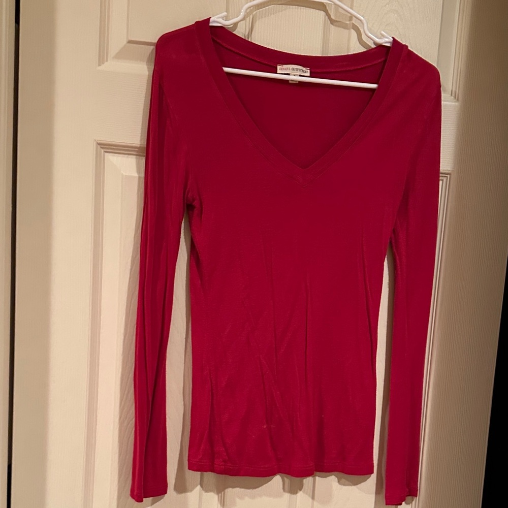 🔴Zenana Outfitters Bold Red Long Sleeve V-Neck Top